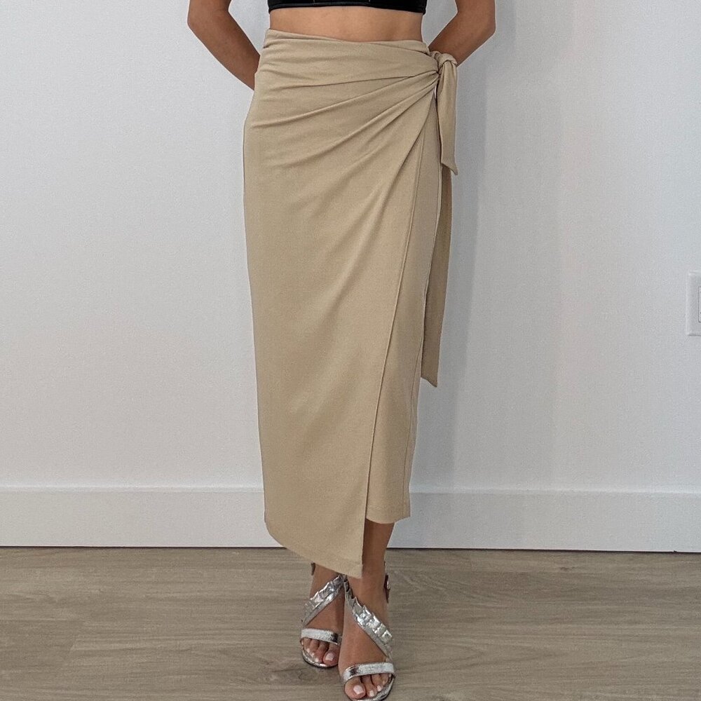 Wolford Origami - Drape wrap skirt cafe au lait size XS